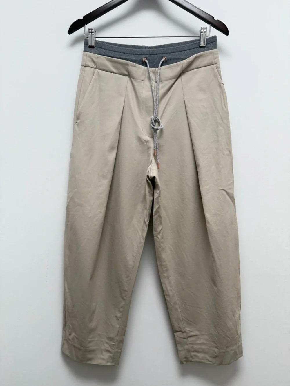 Kit And Ace Quick Drawstring Trouser West Coast Fit Tan Gray Size 4